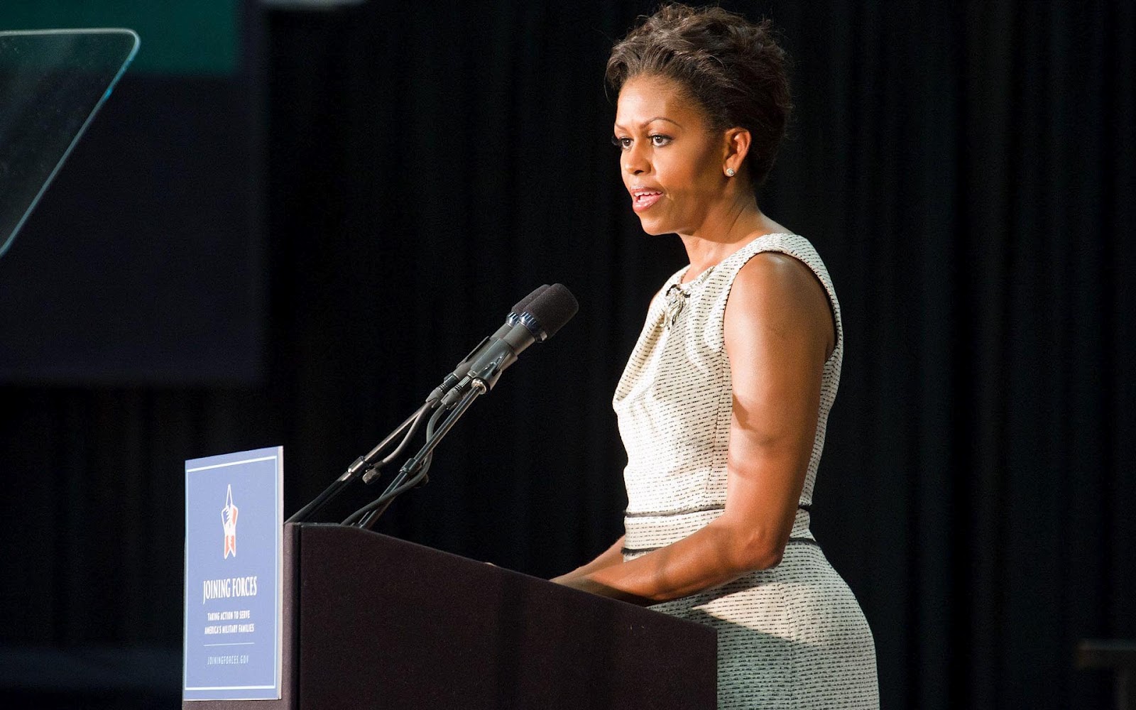 Michelle Obama Met Een Speech HD Wallpaper Foto