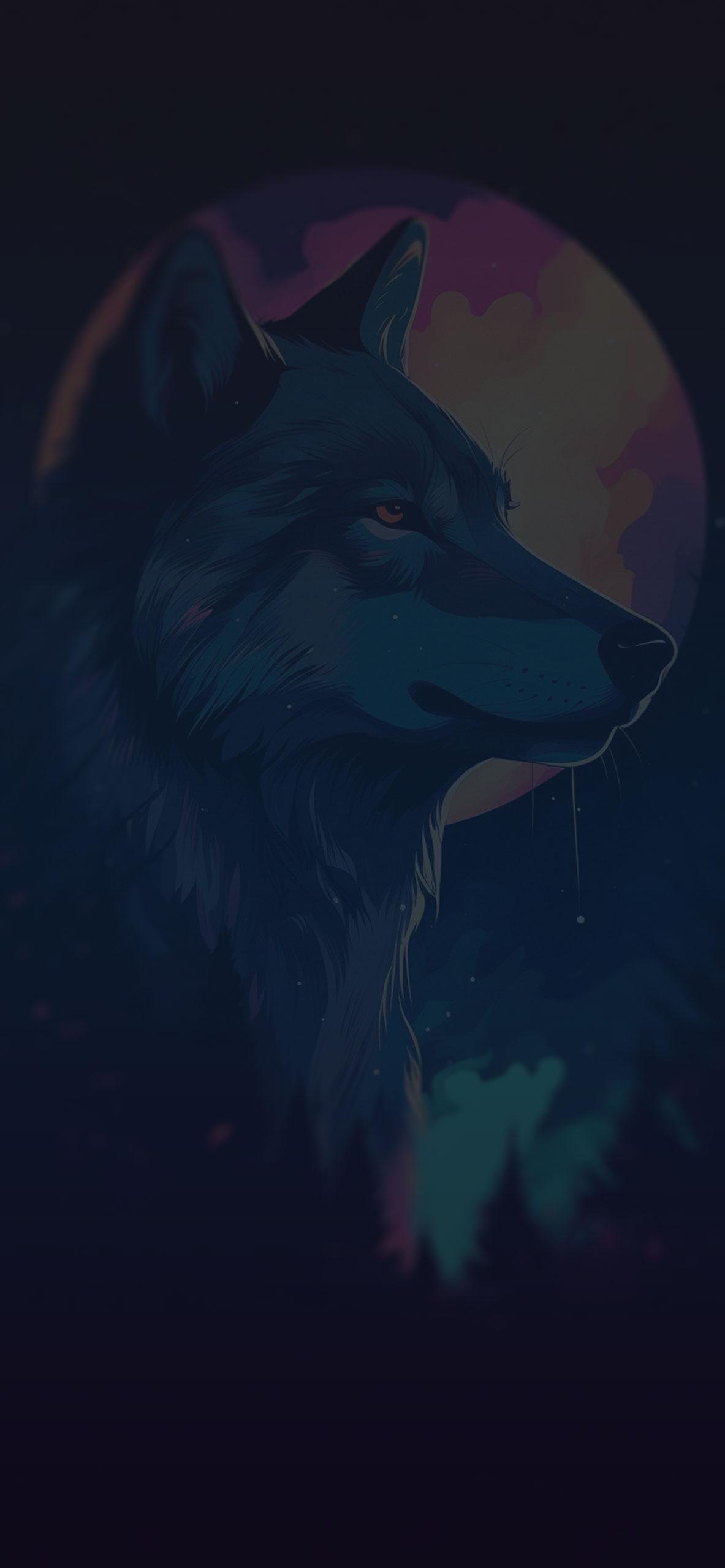Wolf Moon Art Wallpaper Cool For iPhone 4k