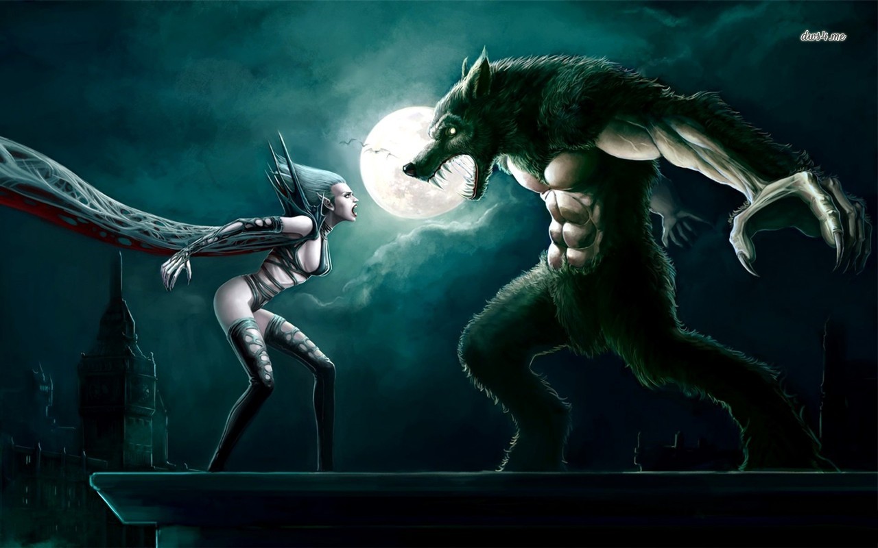 Vampire Vs Werewolf Wallpaper Fantasy