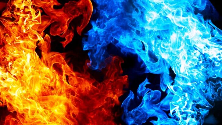 Blue And Red Fire Wallpaper Abstract HD HDwallpaper