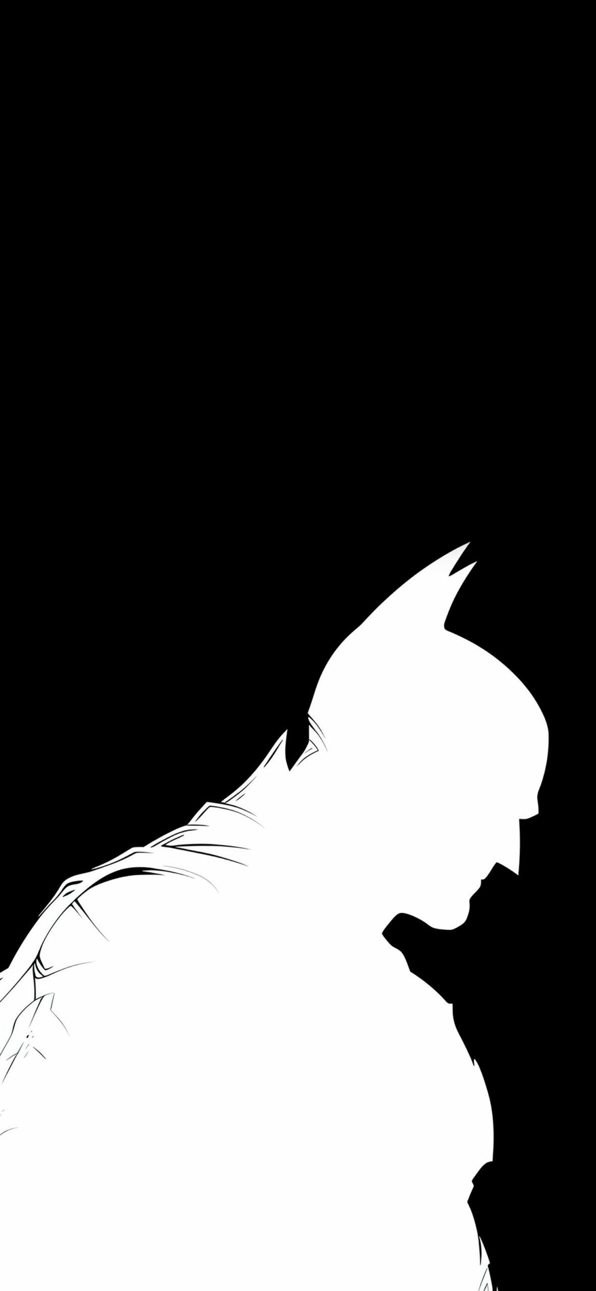 Black Batman Silhouette On White Wallpaper Best Dc