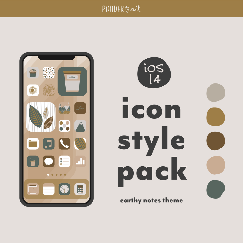 iOS 14 Aesthetic Style Pack App Covers Icons Wallpapers