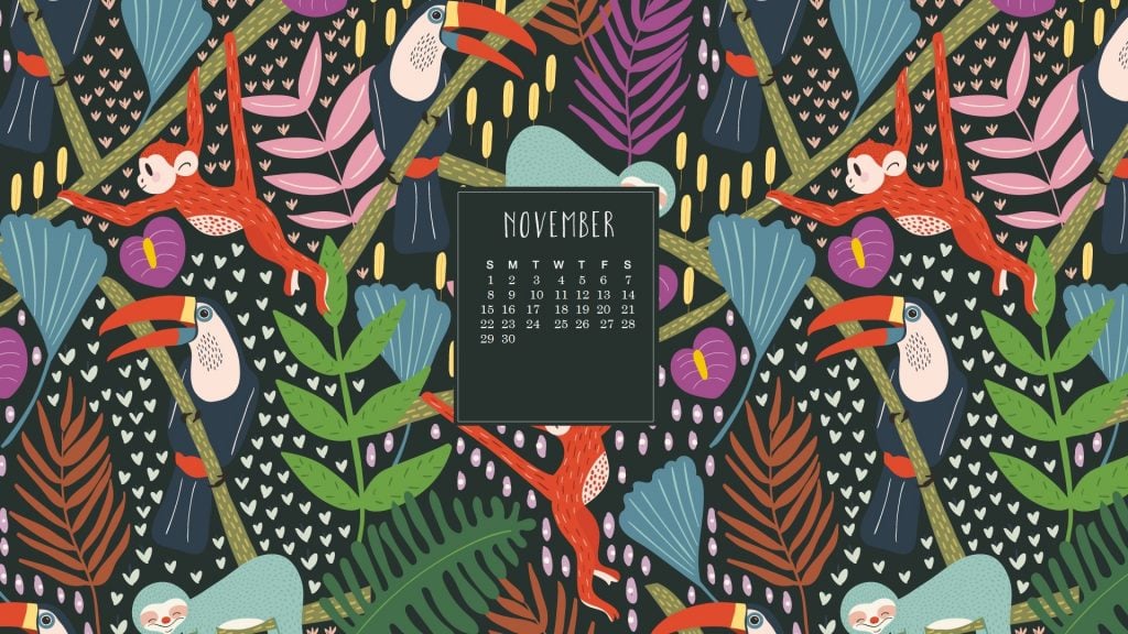 Monthly 2020 Desktop Calendar Wallpaper 1024x576