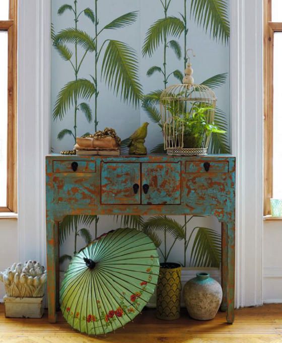 Cole Son Palm Leaves Wallpaper Luxury Fabrics Interior Design