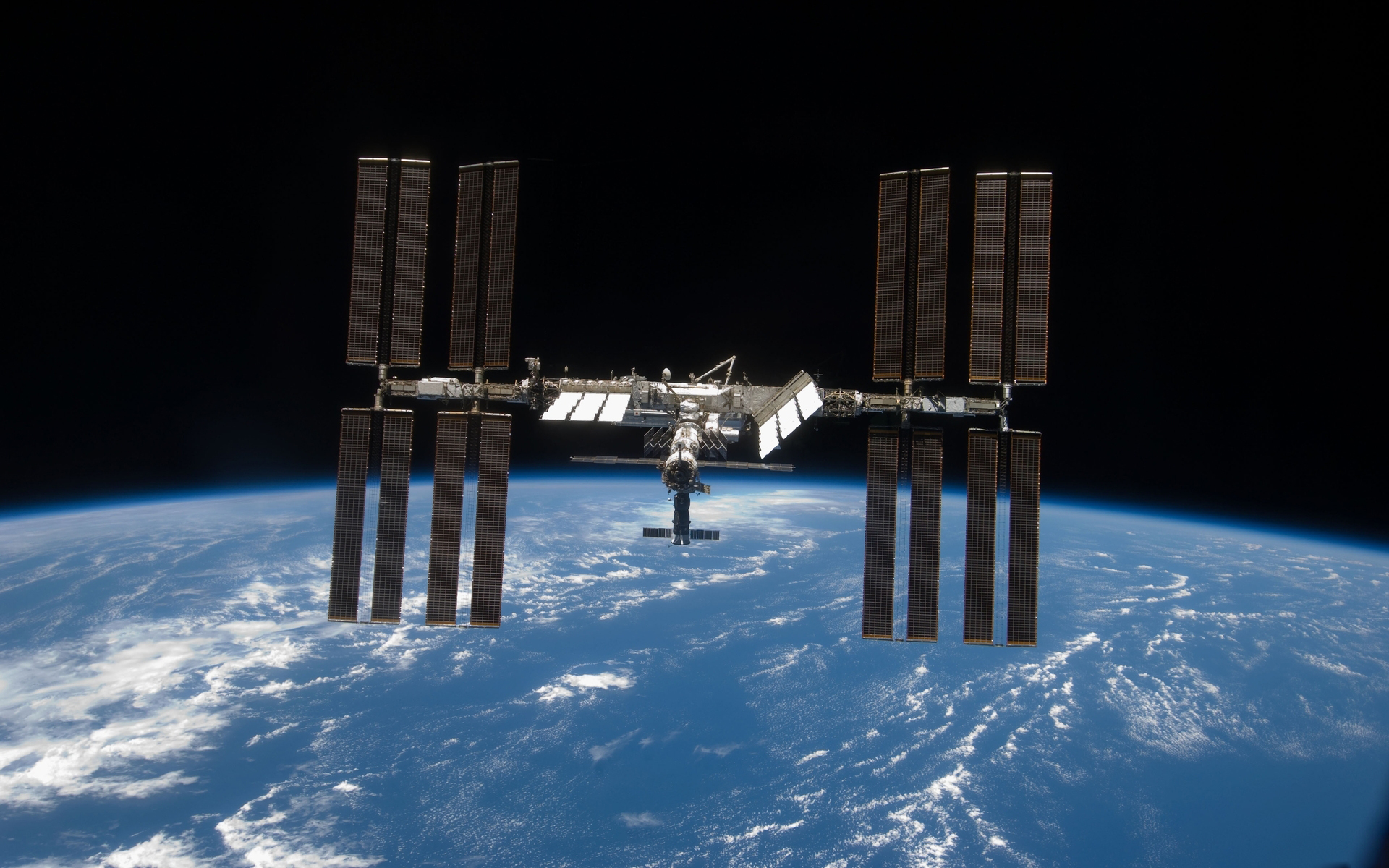 International Space Station black blue earth iss planet space