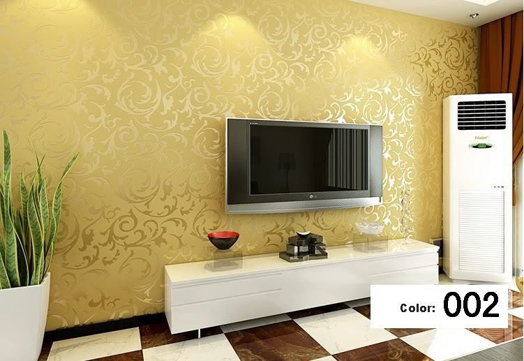 Modern 3d Background Vinyl Wallpaper For Living Room Gold And Silver
