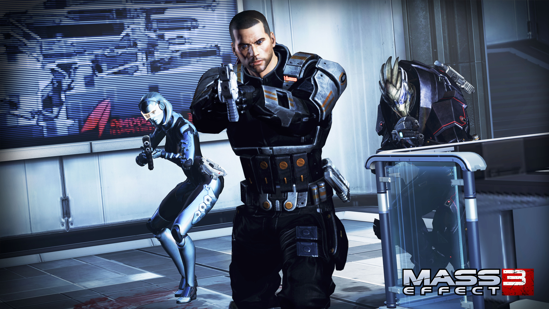 Wallpaper Garrus Edi Mass Effect Shepard Games