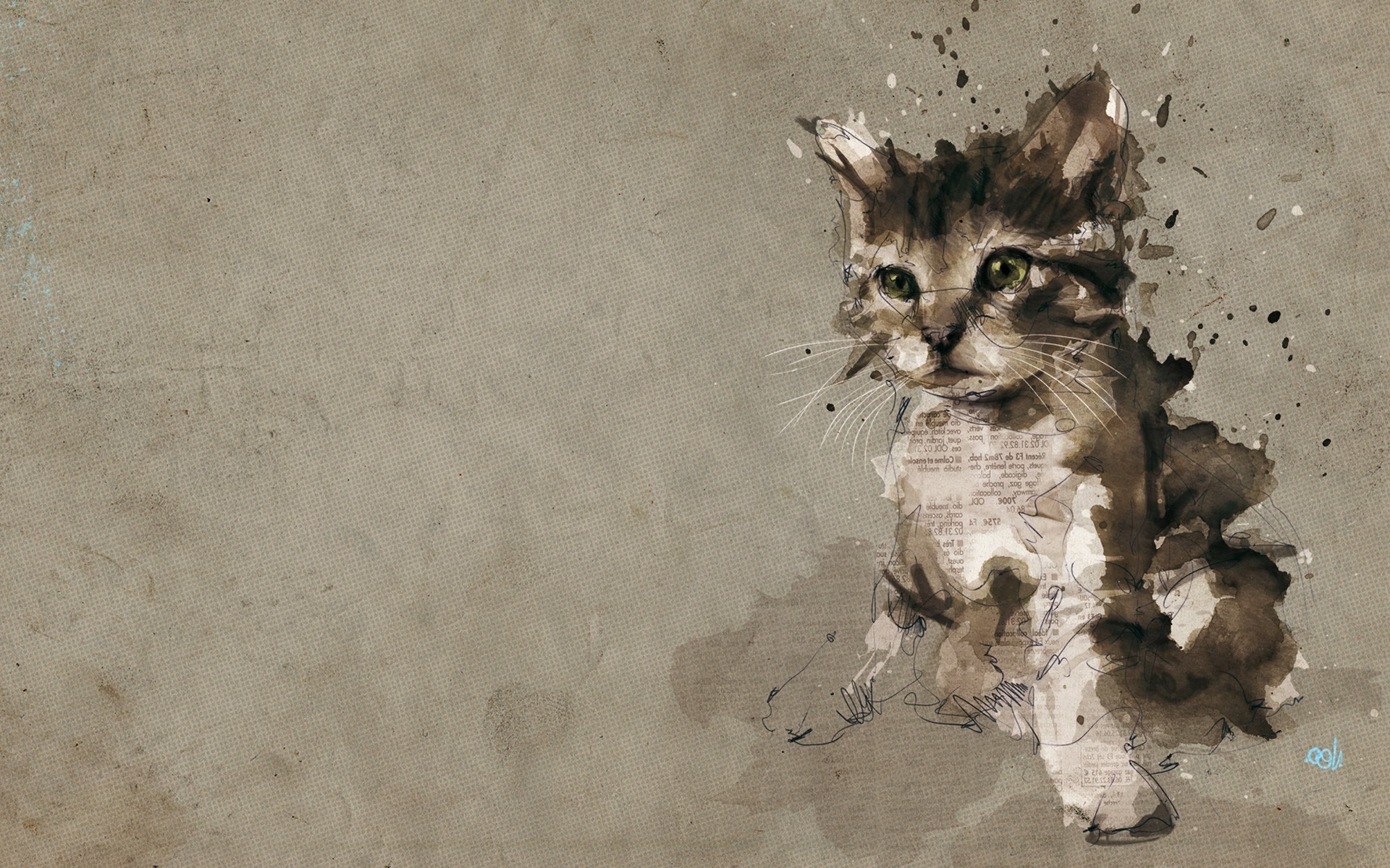 Animals Pet Cat Kittens Digital Art Painting Text Baby