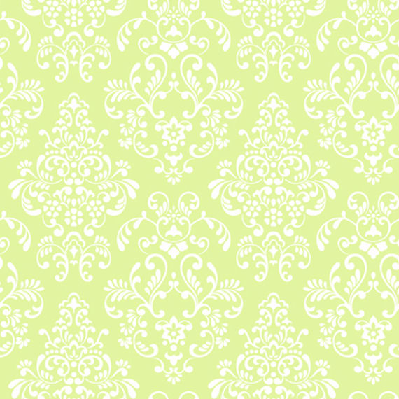 Green Damask Background Delicate Document