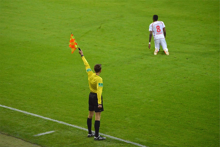 HD Wallpaper Soccer Umpire Raising Red Flag Referee Sports