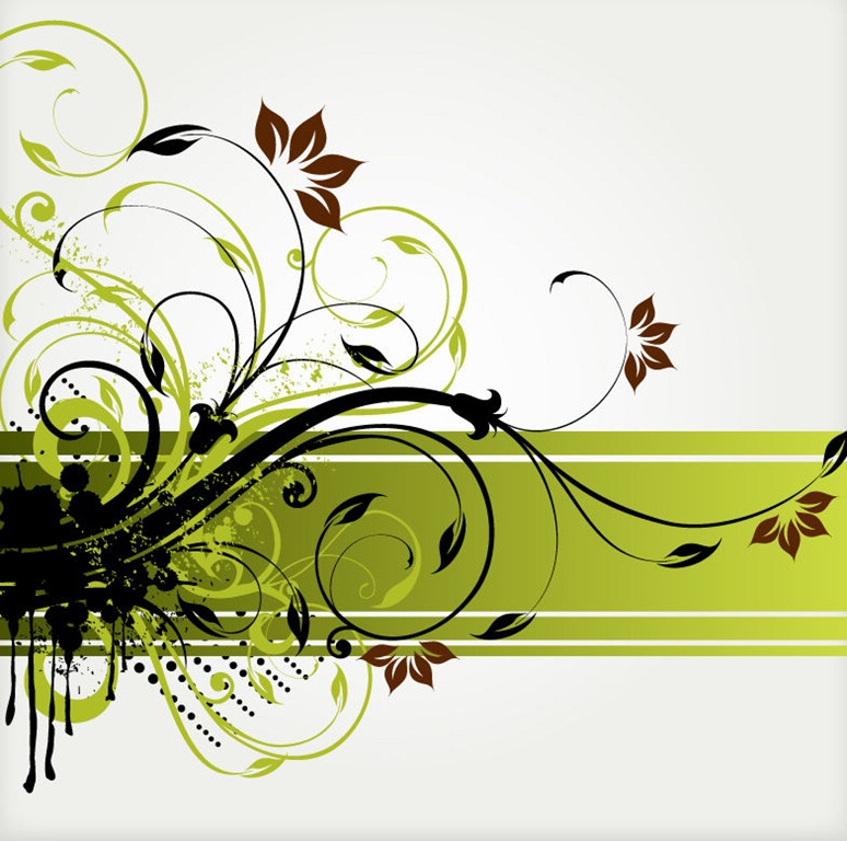 Name Floral Swirl Vector Background