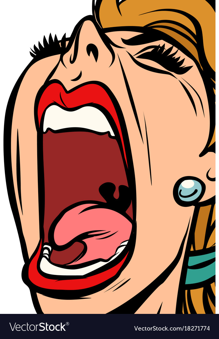 Free download Woman screaming isolated on white background Vector Image