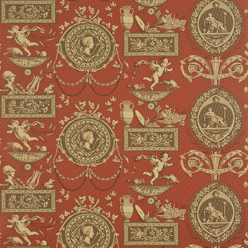 Roman Toile Degtrt102 Red Chocolate Beige Wallpaper From The