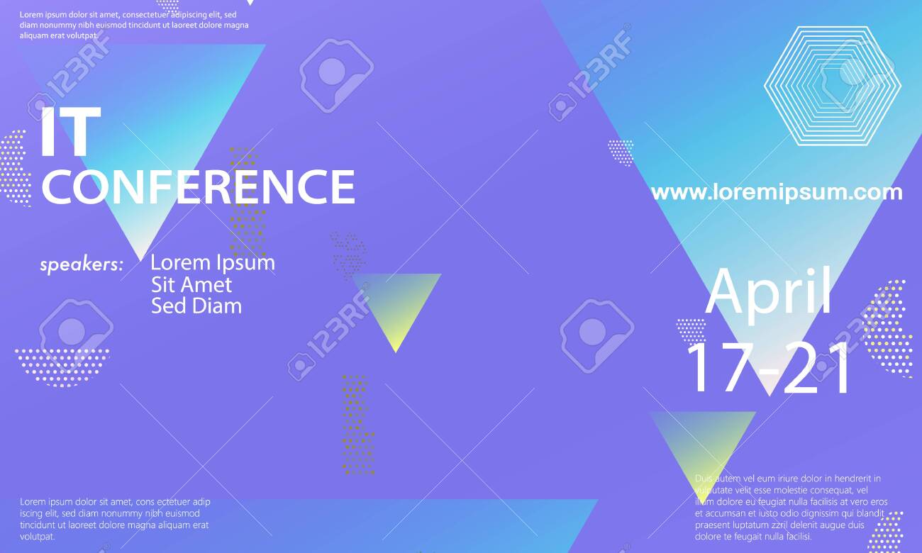 Conference Announcement Design Template Flyer Layout Geometric
