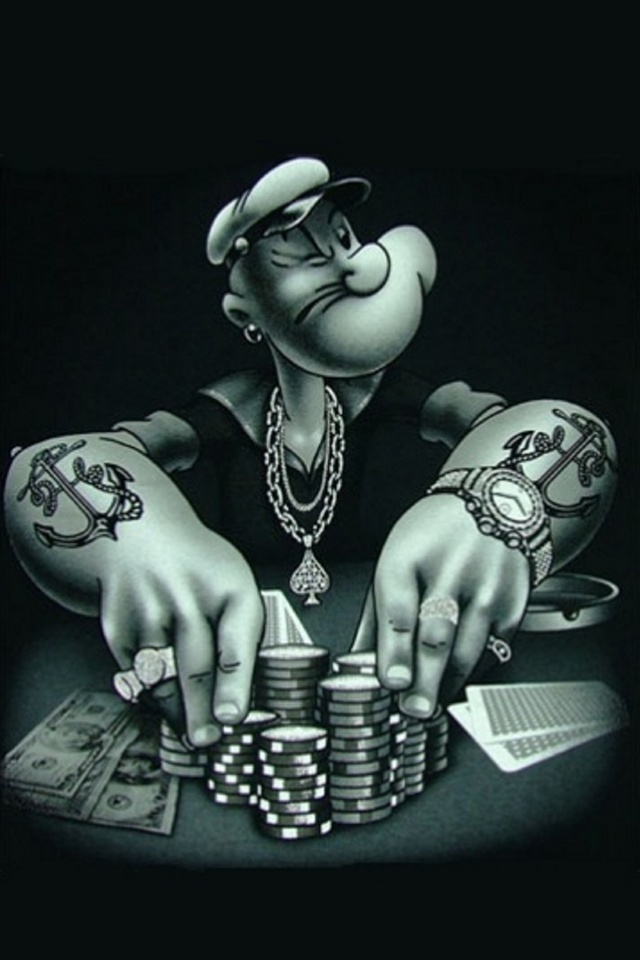 Free download Gangster Popeye Popeye Poker Cartoon Wallpaper Casino
