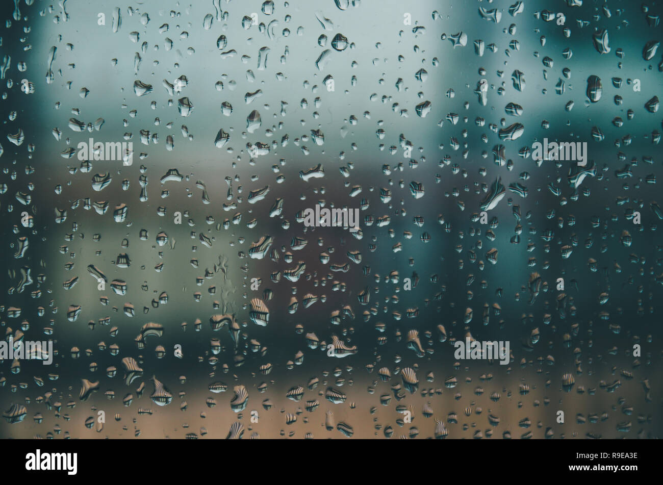 Wallpaper of rain drops or water drops on the glass Vintage