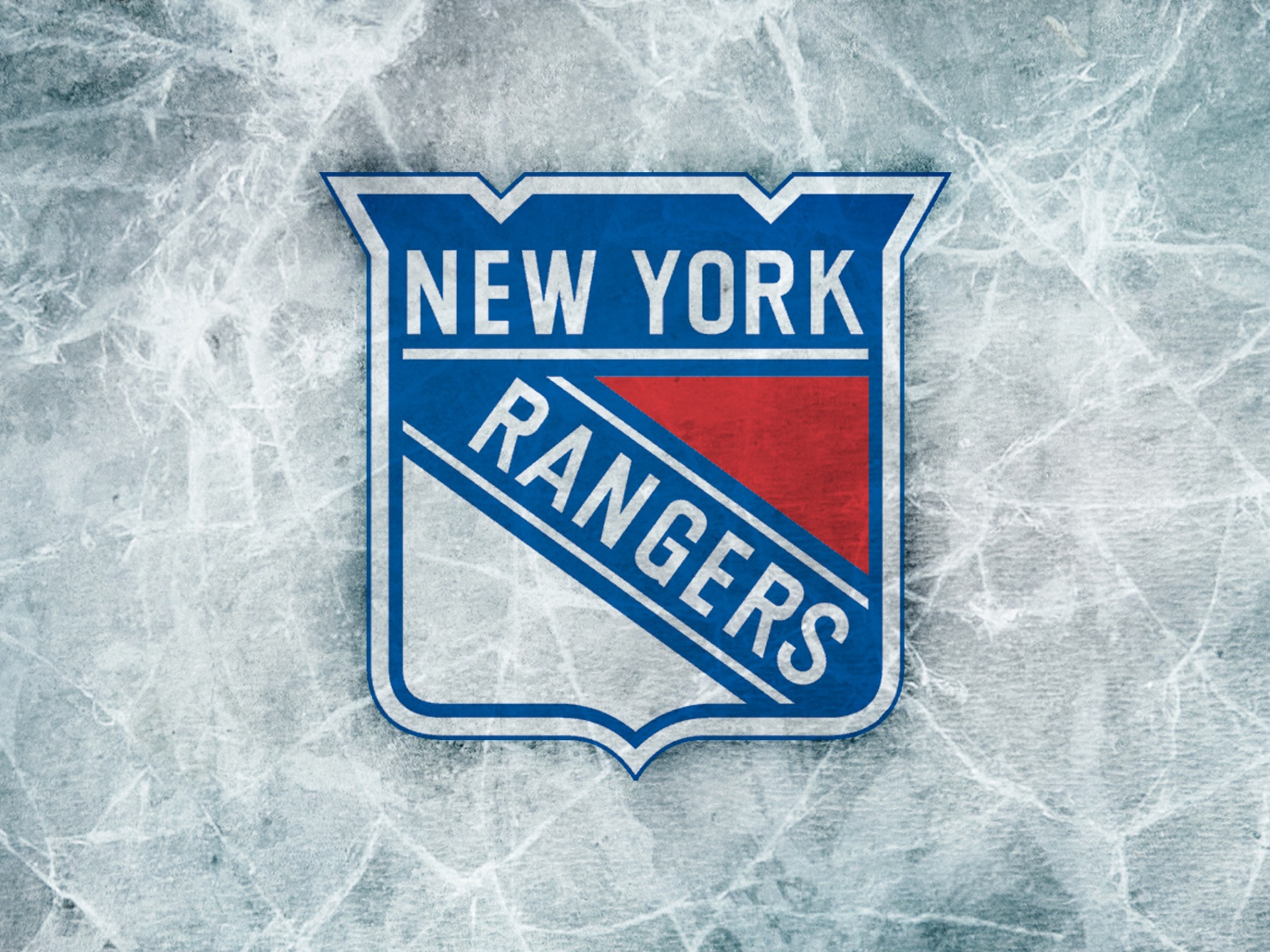 New York Rangers Logo on Ice Background
