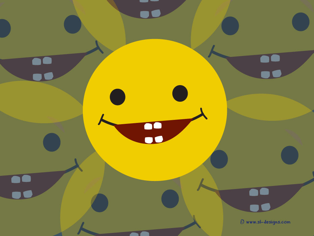 Wallpaper Of A Cute Smiley Laughing And Showing Teeth By Sl