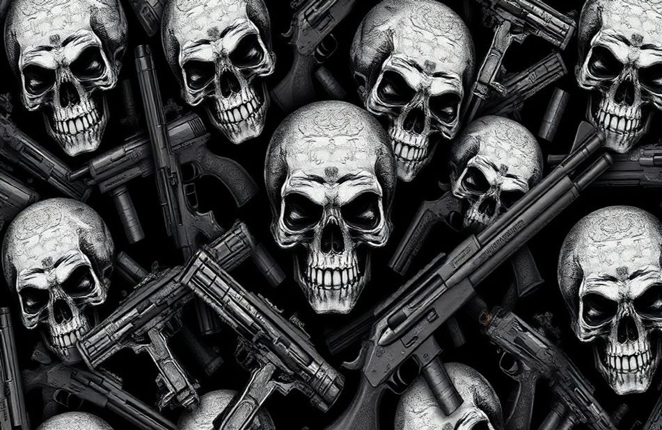 Skulls And Guns Wallpaper