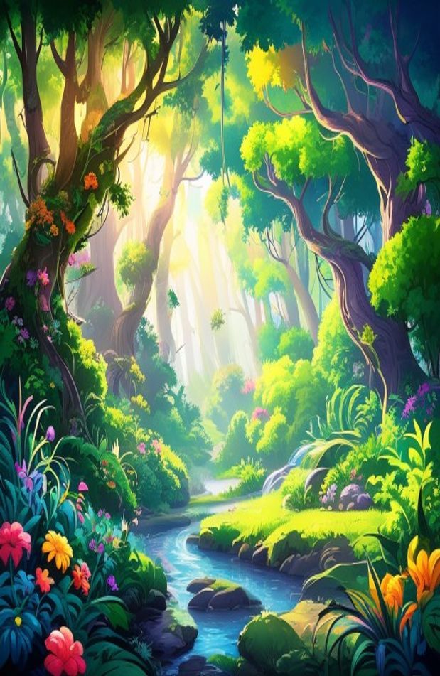 Anime Forest Background