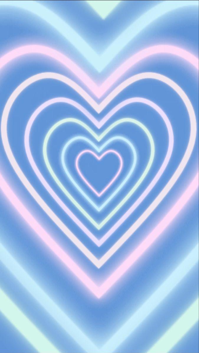 Blue Heart Background  Neon Heart Tunnel Moving Background Video Loop 4  Hours  YouTube