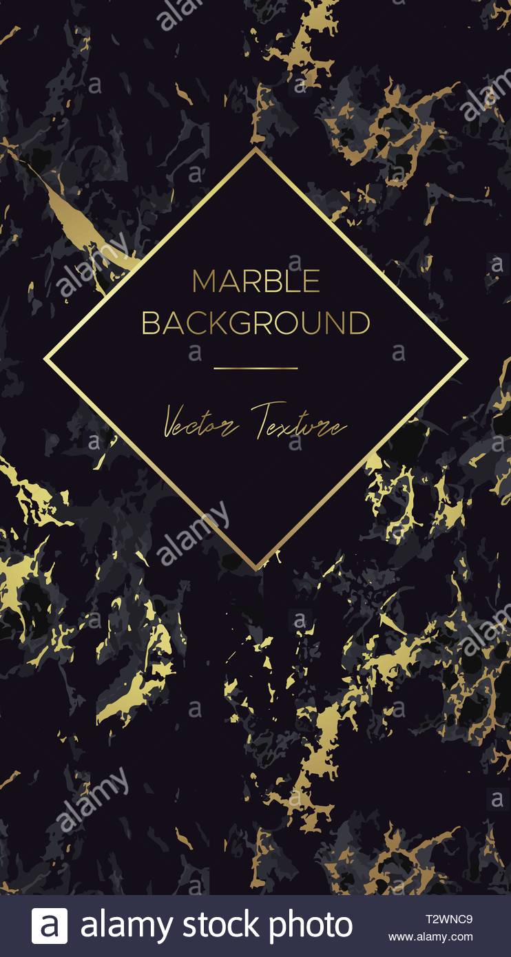 Marble Background Chic Design Card In Black And Gold Colors Use