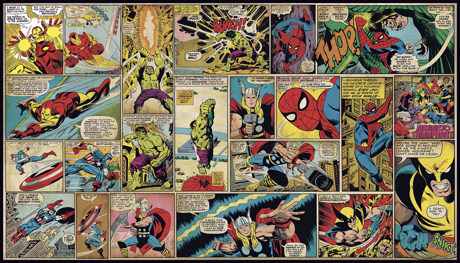 Character Xl Marvel Classics Ic Panel Pre Pasted Wallpaper Mural