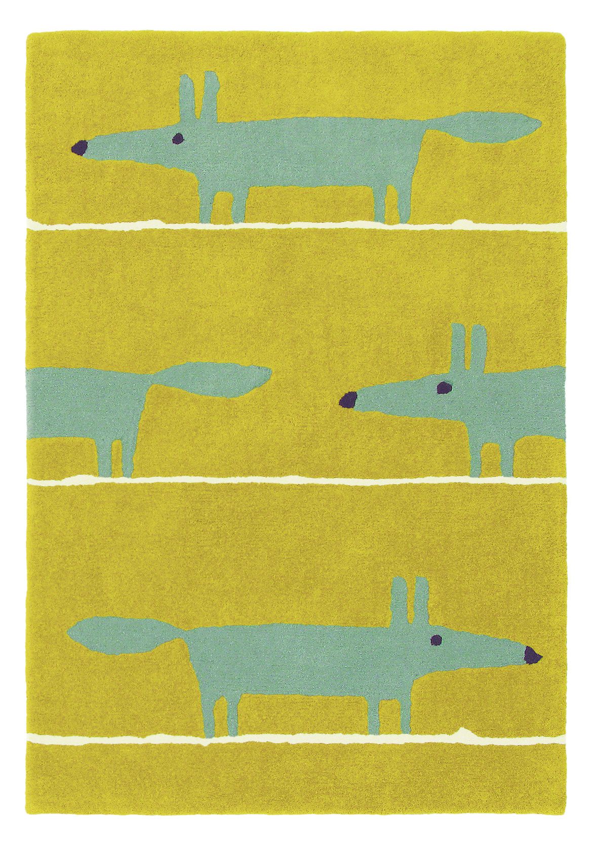 Mr Fox Mustard Medium Rug By Scion Wallpaper Direct