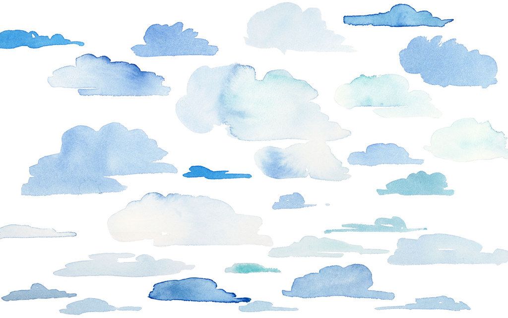 For Cloud Gazers Work In Watercolor Desktop Wallpaper