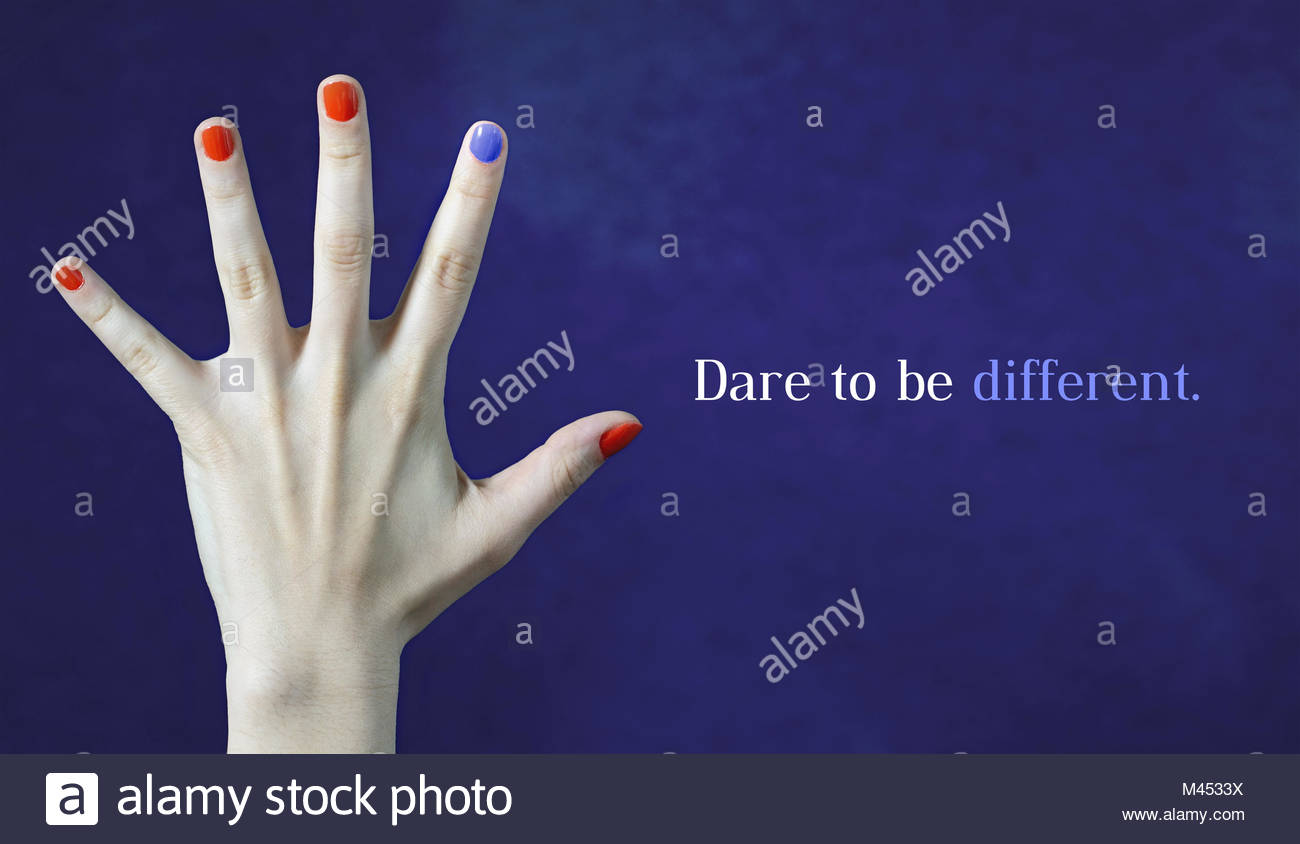 Dare To Be Different Originality And Creativity Concept With Blue