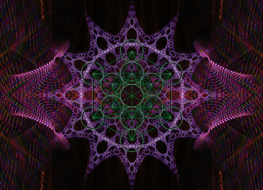 Metatron S Cube In Green By Octo Pox