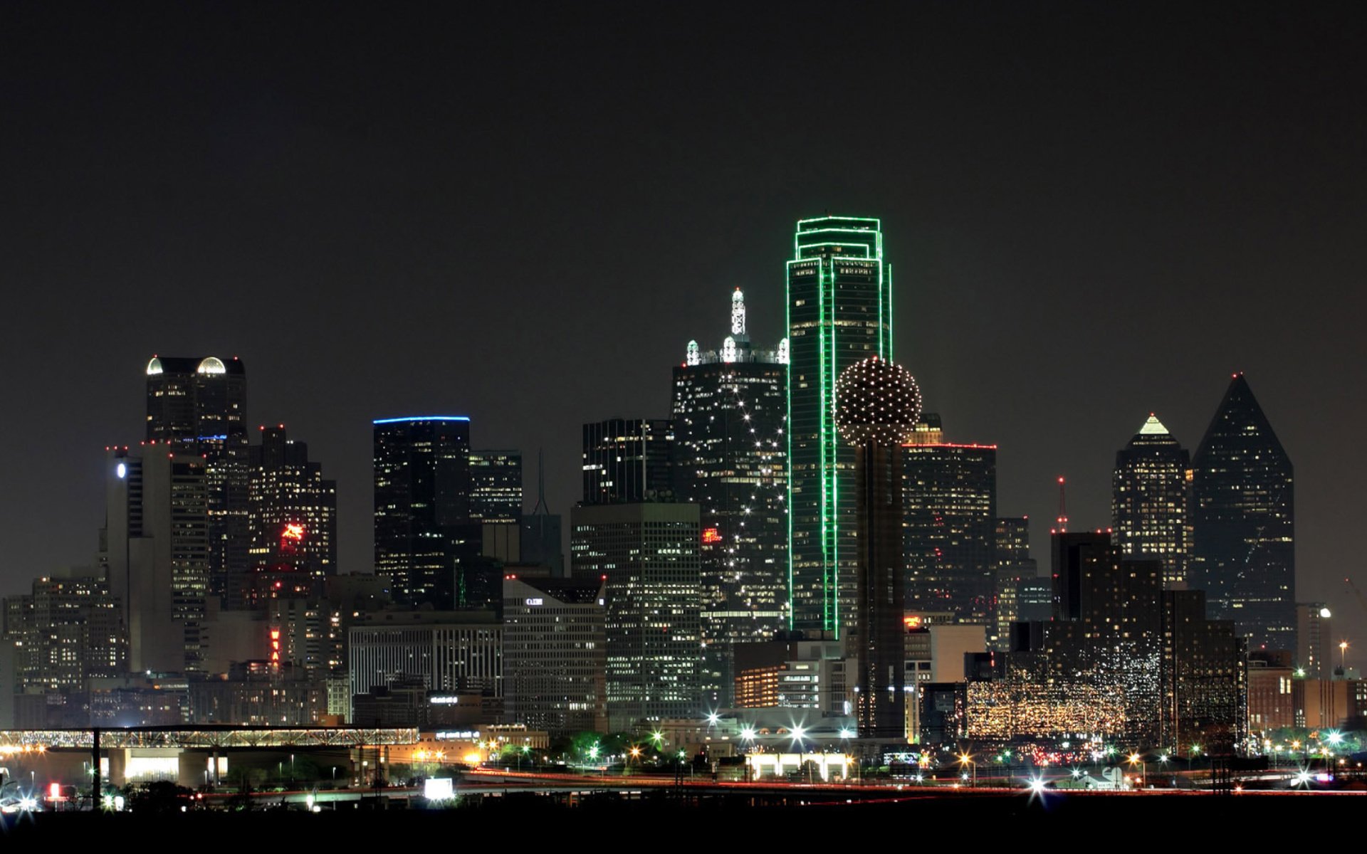 Texas Dallas Night Skyline Wallpaper for Widescreen
