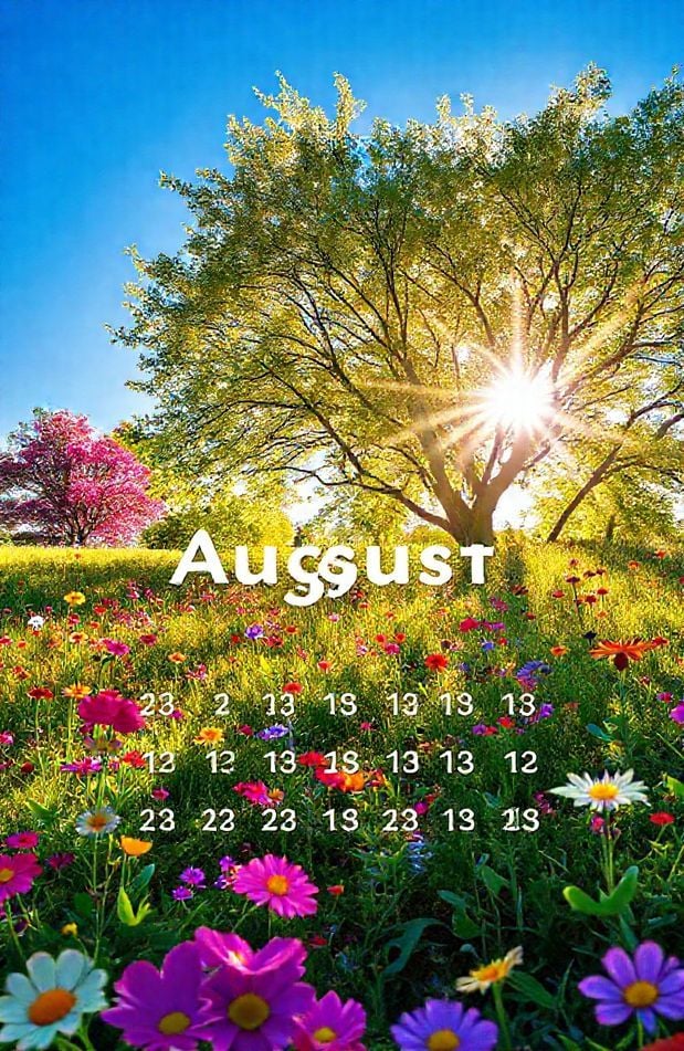 August Calendar Wallpaper