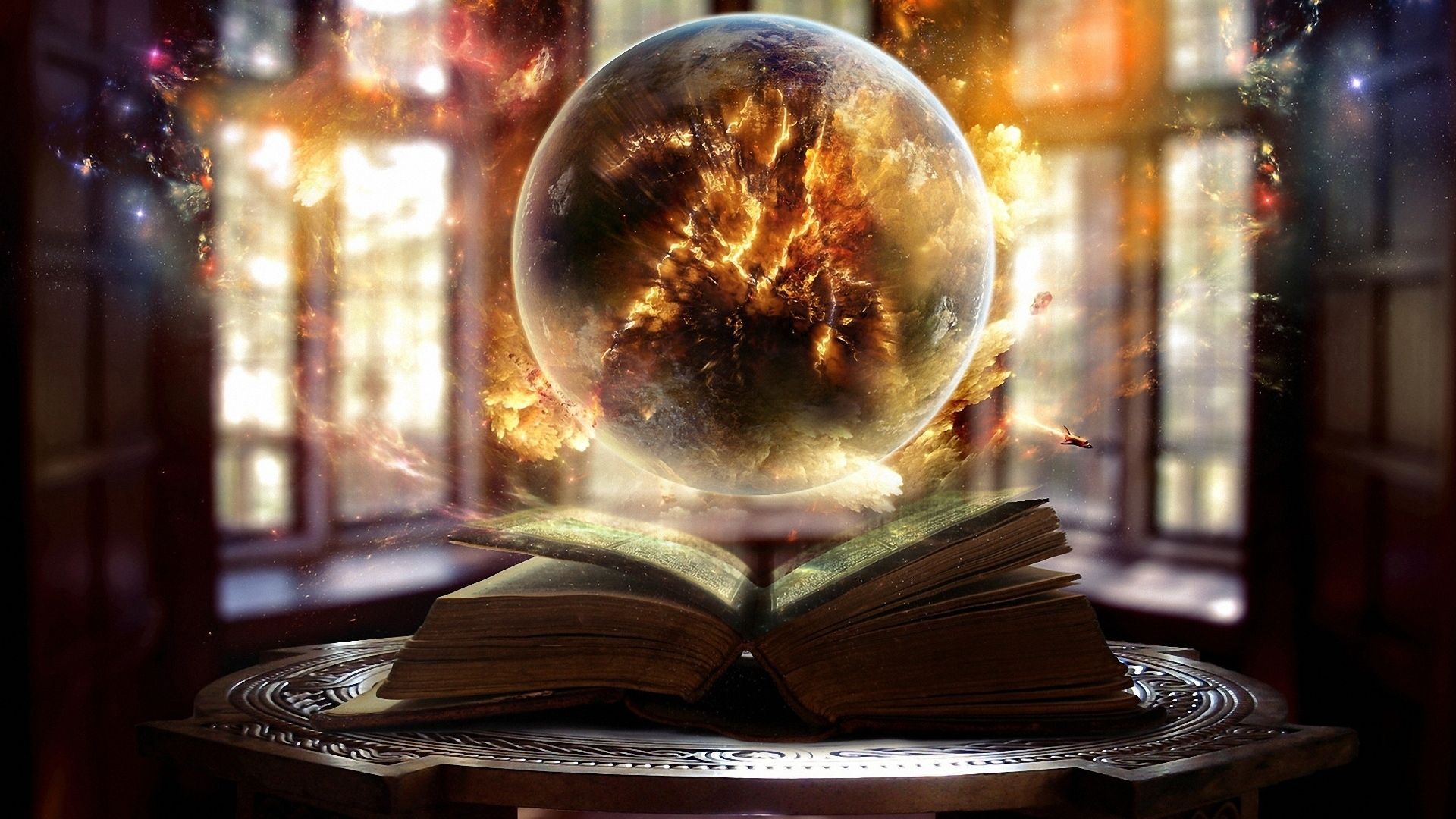 Wallpaper Book Sphere Magic Sorcery Full HD