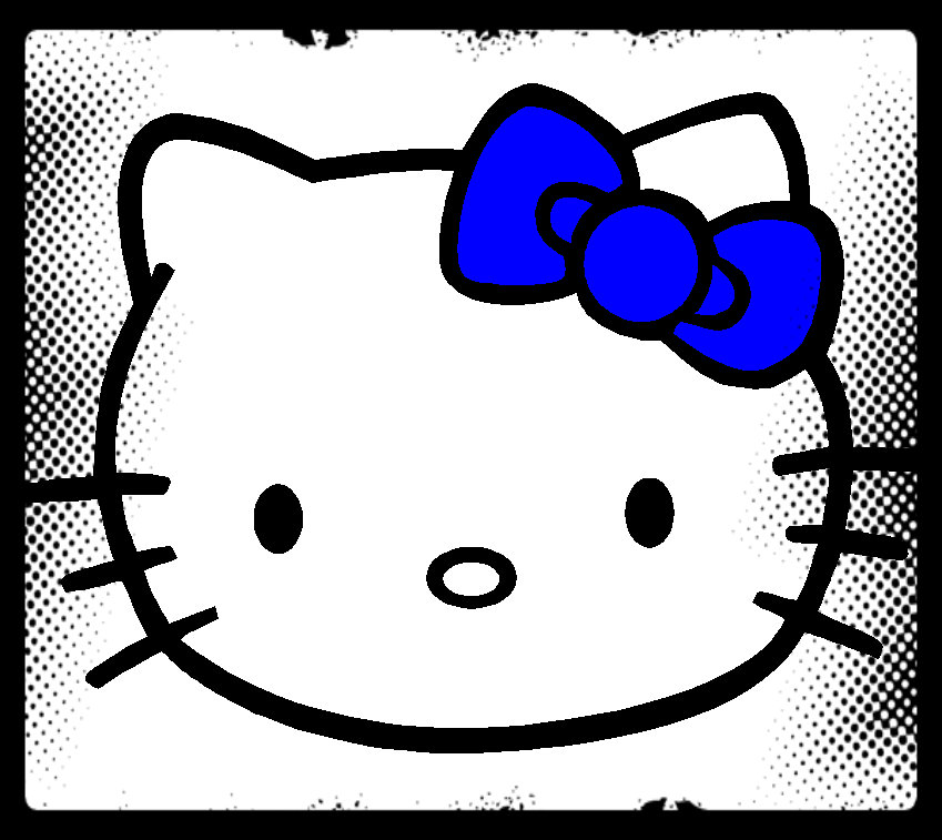 Hello Kitty Bow Blue Fan Art