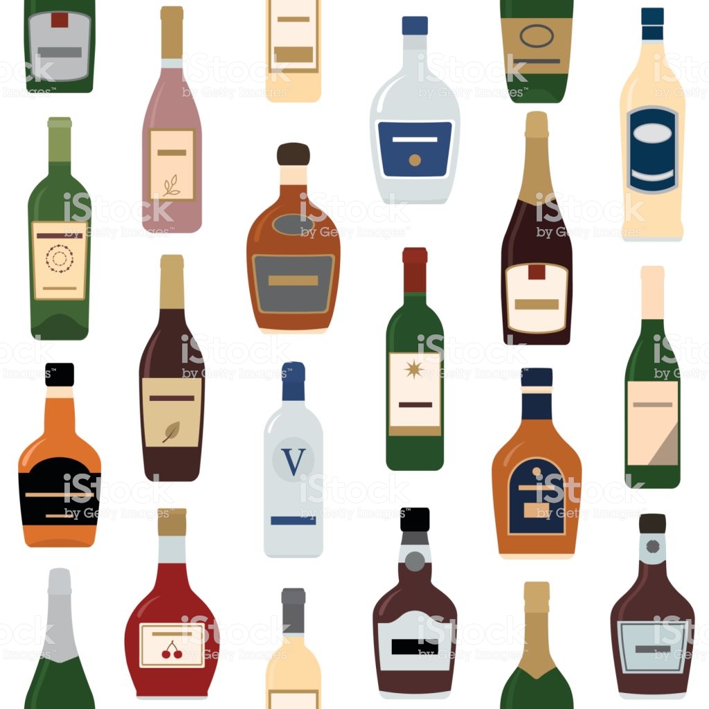 Background Of Alcohol Bottles Stock Illustration Image