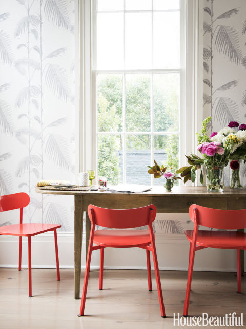 In The Family Room Cheerful Modernist Chairs By Cb2 Are Paired With A
