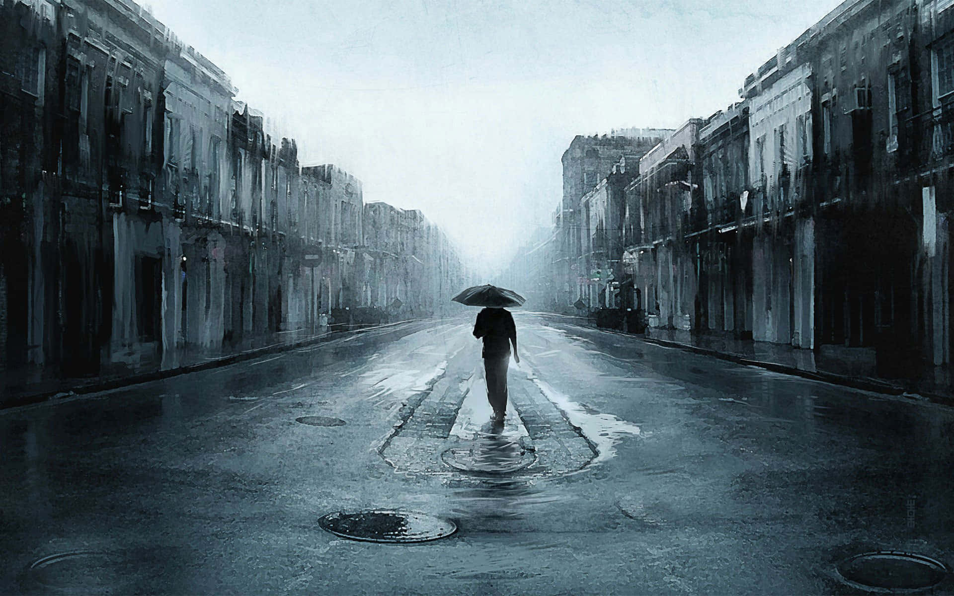 Cool Sad Boy Walking Down Road Wallpaper