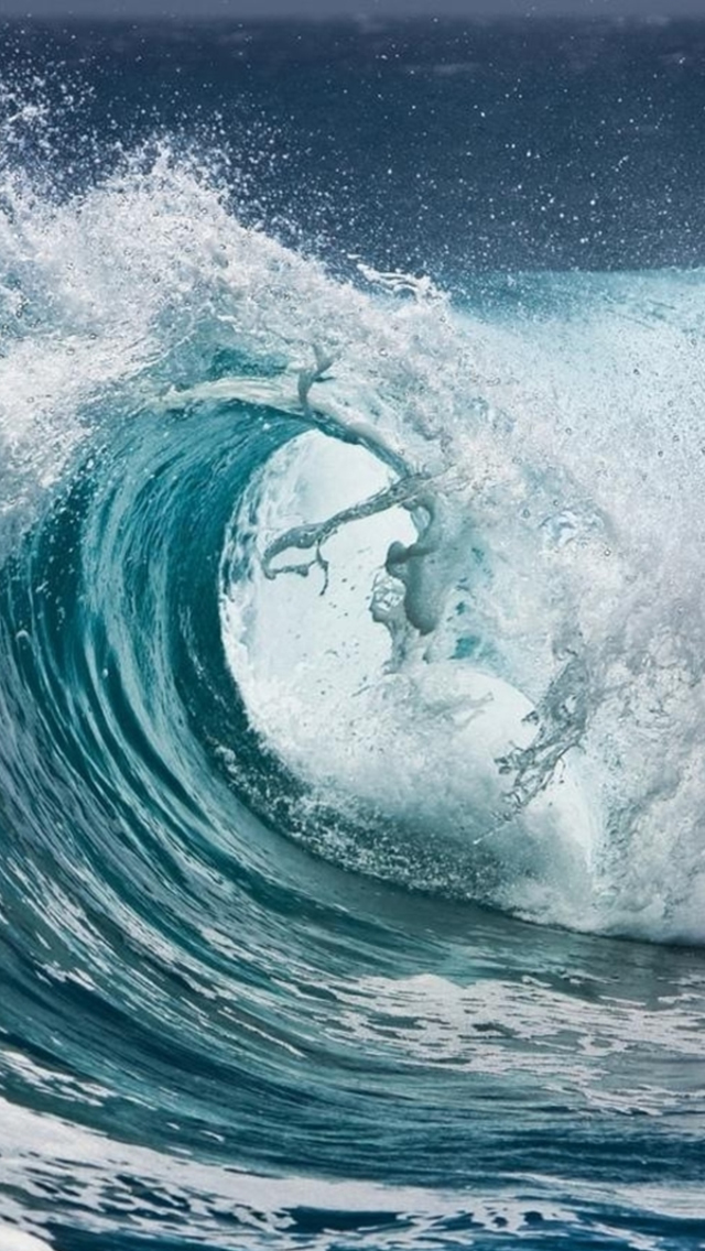 Nature Ocean Huge Surging Wave Landscapea iPhone 5s Wallpaper Download
