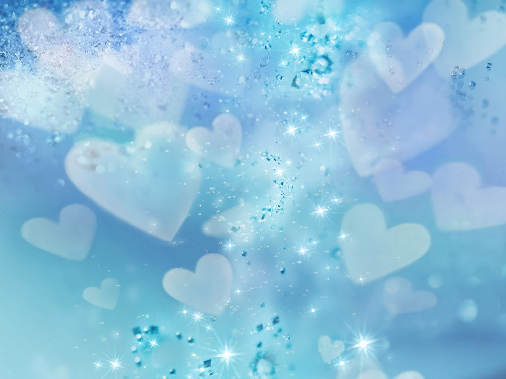 Blue Hearts And Stars Background For Powerpoint Love Ppt