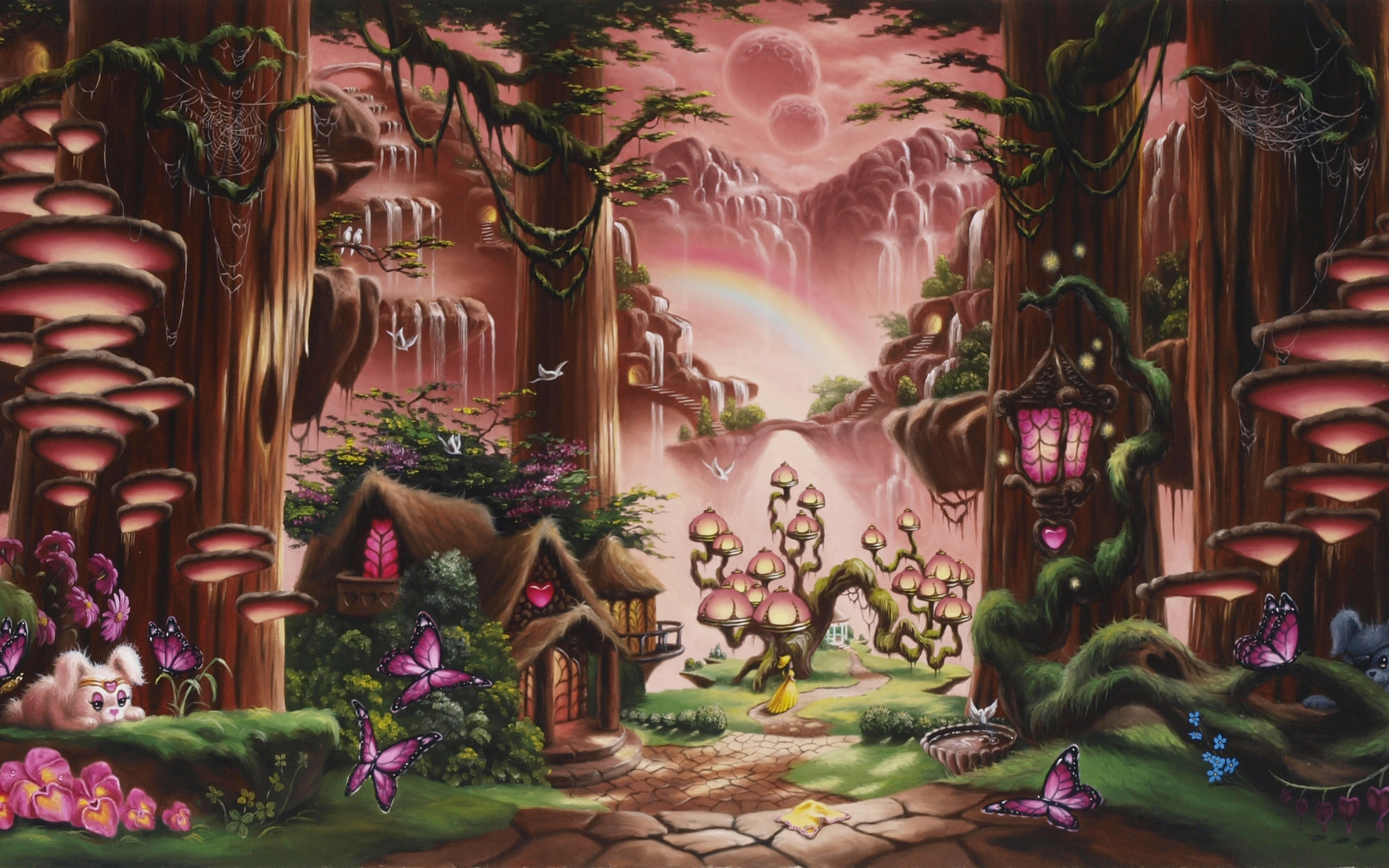 Fantasy Fairy Tale Art Magic Cartoon Trees Forest Cute Kids Children