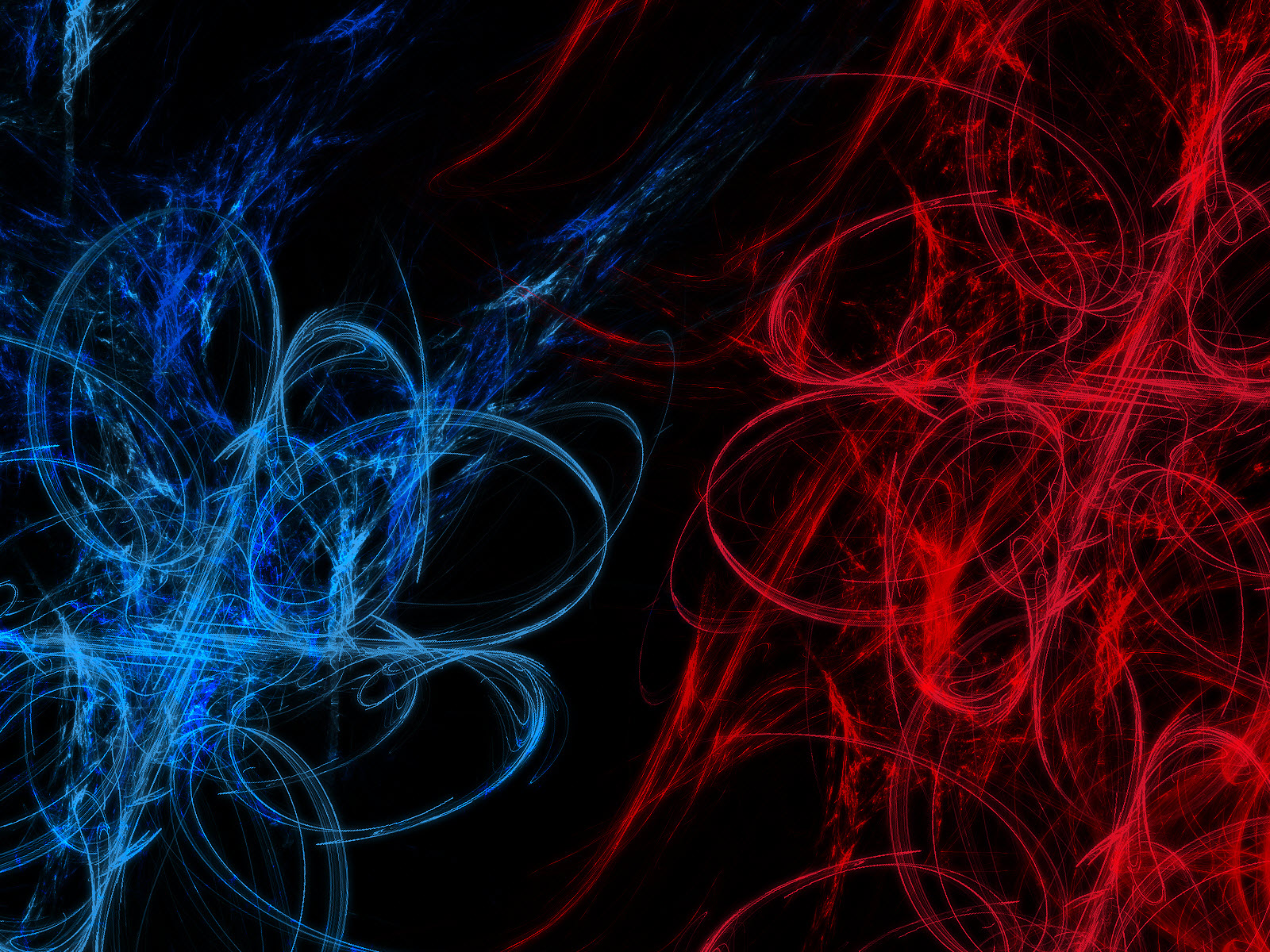 Black Background Blue And Red Beautiful Colours Design HD Wallpaper