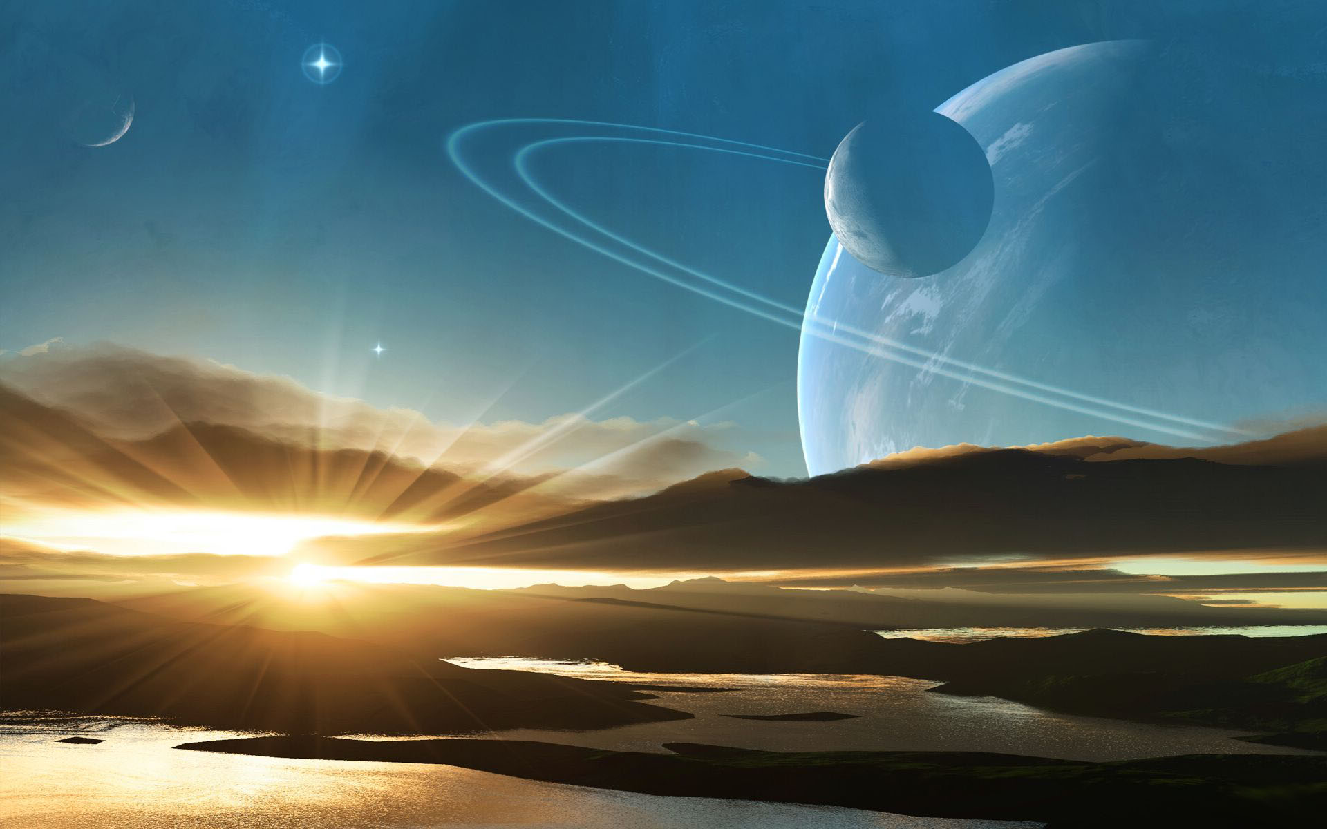 Light On Saturn 3d Space HD Wallpaper Res