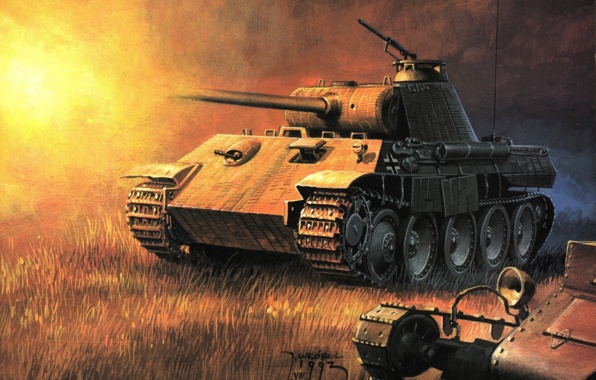 Wallpaper Art German Medium Tank Pzkpfw V Panther Shot
