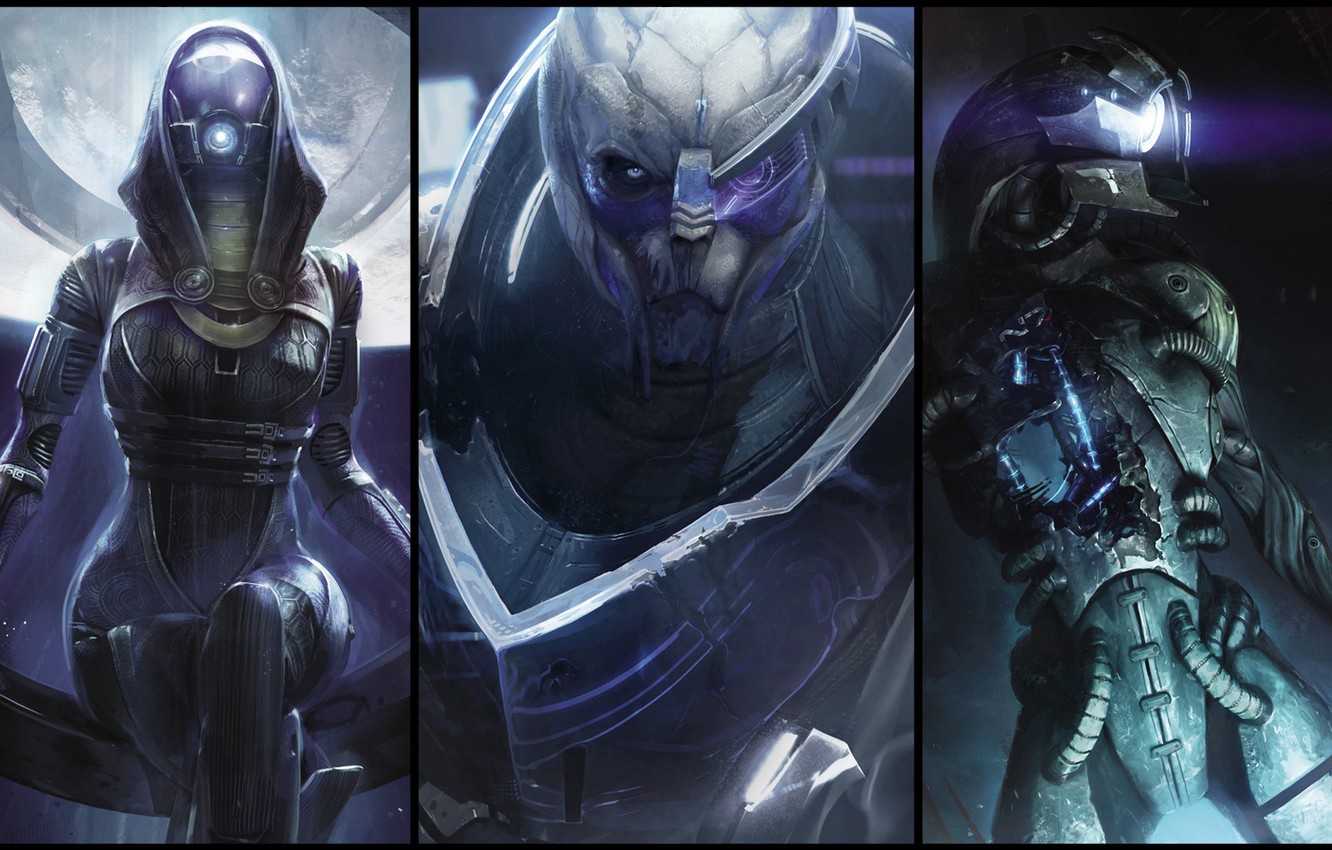 Wallpaper Mass Effect Garrus Legion Tali Zorah Nar Rayya Image