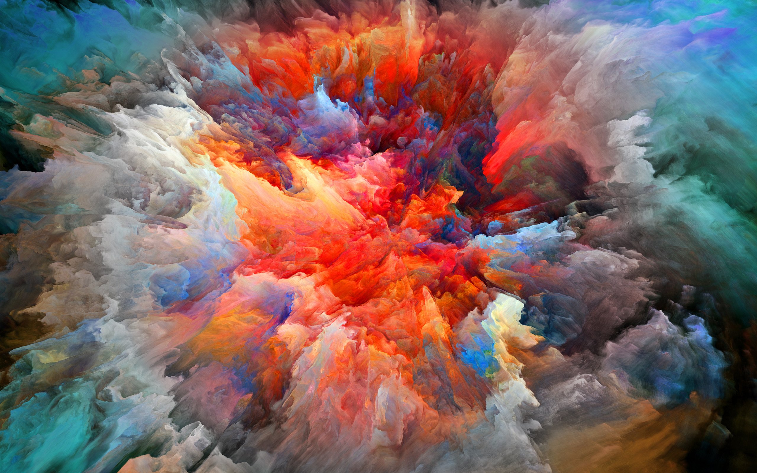Abstraction Smoke Paint Brightness Explosion Wallpaper