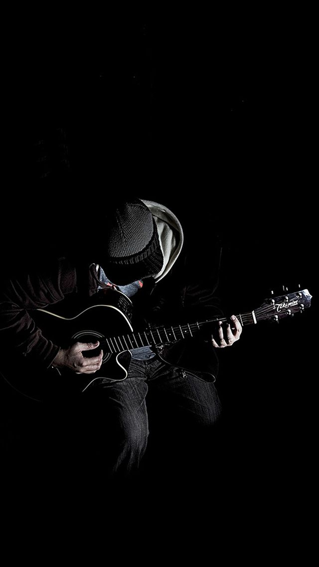 Out Of Dark Guitar Player Music iPhone 5s Wallpaper