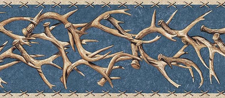 Western Deer Antlers Wallpaper Border Ta39014b