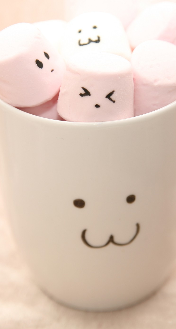 Cute Marshmallow In Cups iPhone 5s Wallpaper Download iPhone