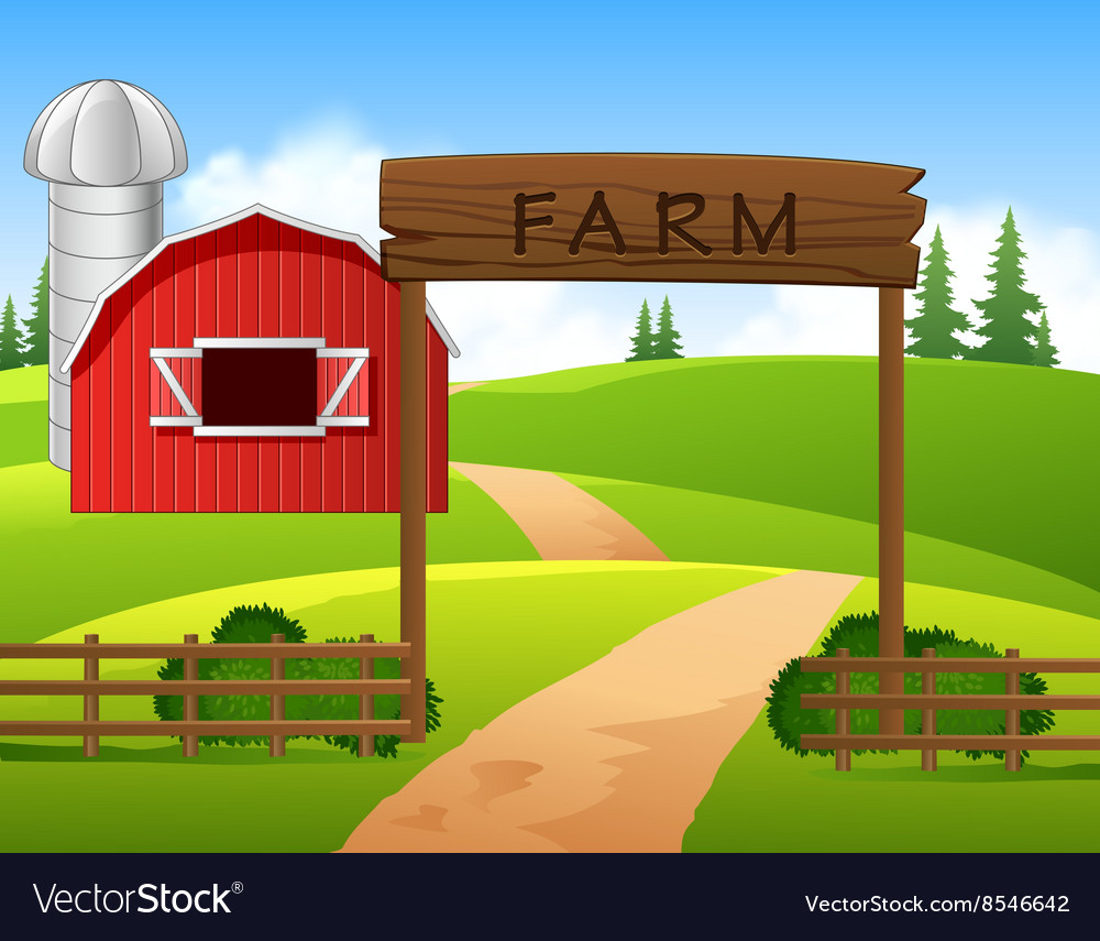 Cartoon Farm Background Royalty Vector Image